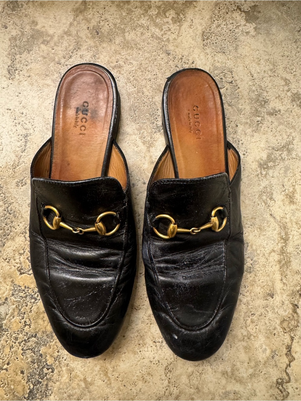 Gucci Black Leather Women's Princetown Loafers - Picture 2 of 3